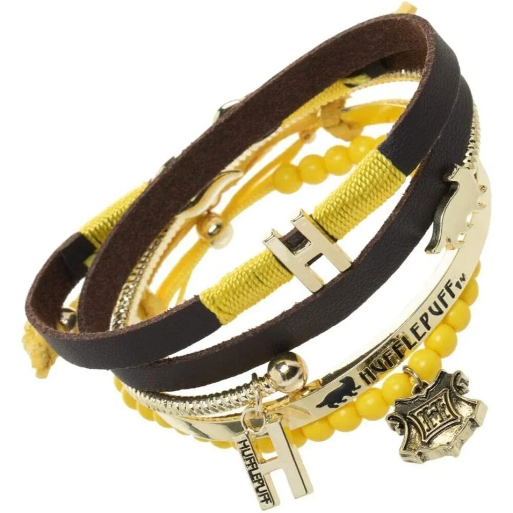 Harry Potter Hufflepuff Friendship Bracelet Set 4 Pack Gift for Women